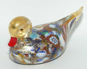 Murano Glass Aventurine Multicoloured Murrine Duck