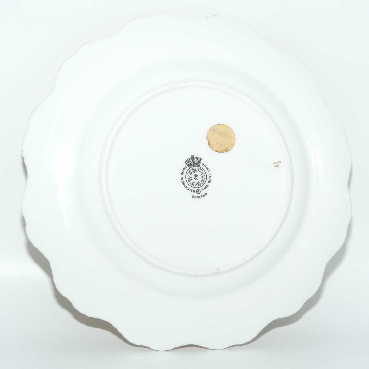 Royal Worcester hand painted Fruit fluted rim gilt plate | Ayrton