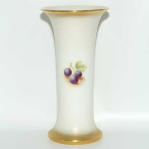 Royal Worcester hand painted and gilt Fruit tall trumpet vase | H Ayrton