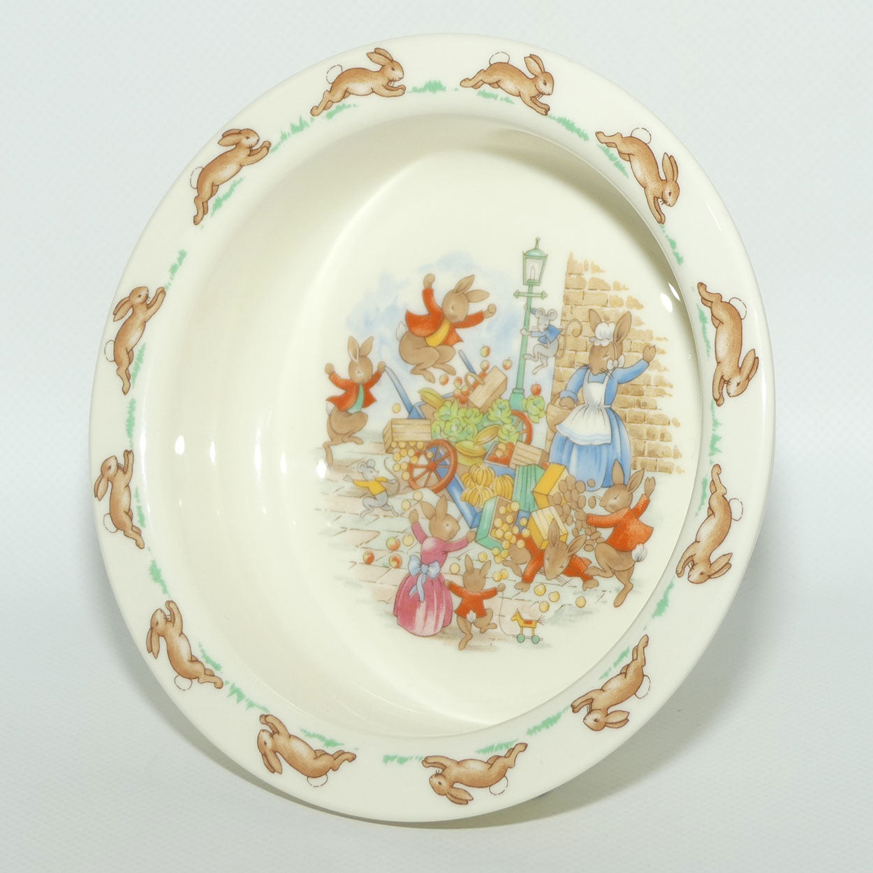 Royal Doulton Bunnykins Tableware Toppling the Fruit Cart baby bowl