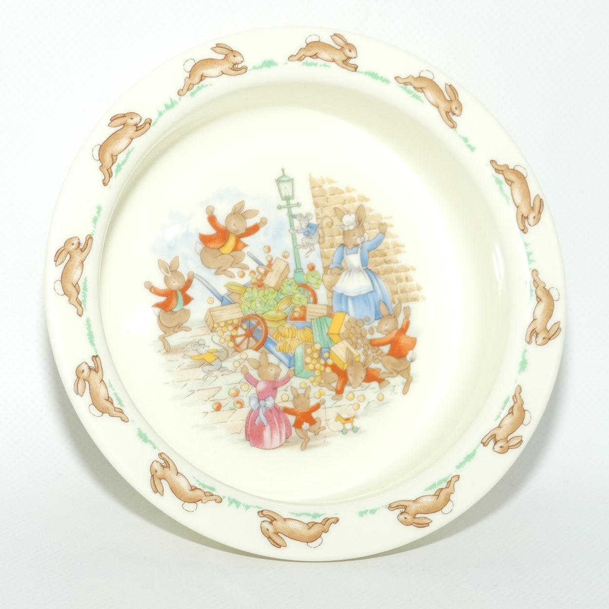 Royal Doulton Bunnykins Tableware Toppling the Fruit Cart baby bowl