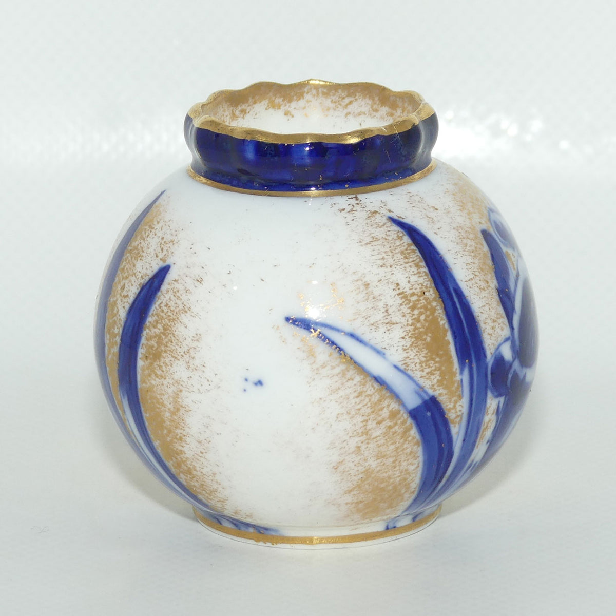 Royal Doulton Blue and White miniature ball vase | Orchid