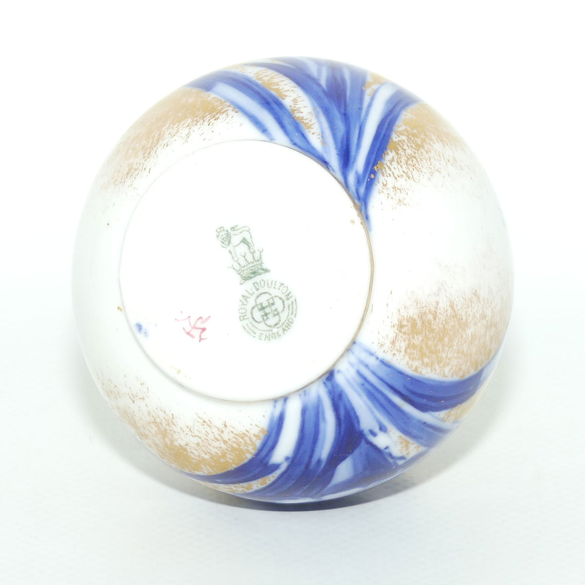 Royal Doulton Blue and White miniature ball vase | Orchid