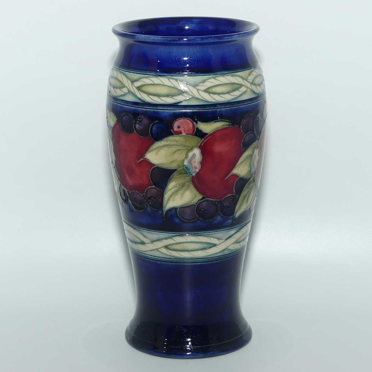 William Moorcroft Banded Pomegranate slender waisted vase | 2 Bands