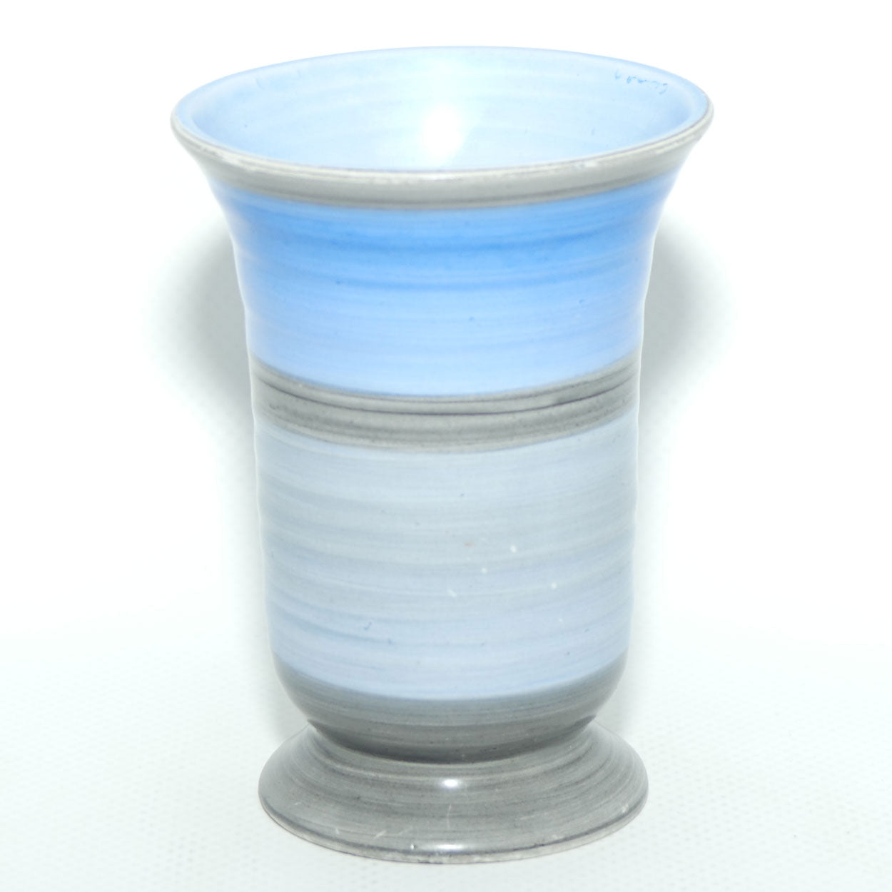 Shelley Harmony pattern | Blue and Grey banded design | mini vase 9.5cm tall