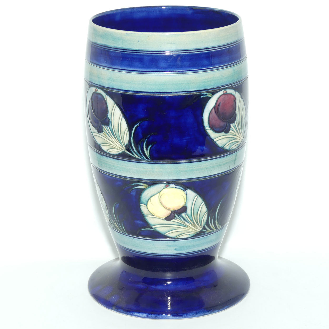 William Moorcroft Banded Wisteria with Peacock Feather | shape 303/10 large vase