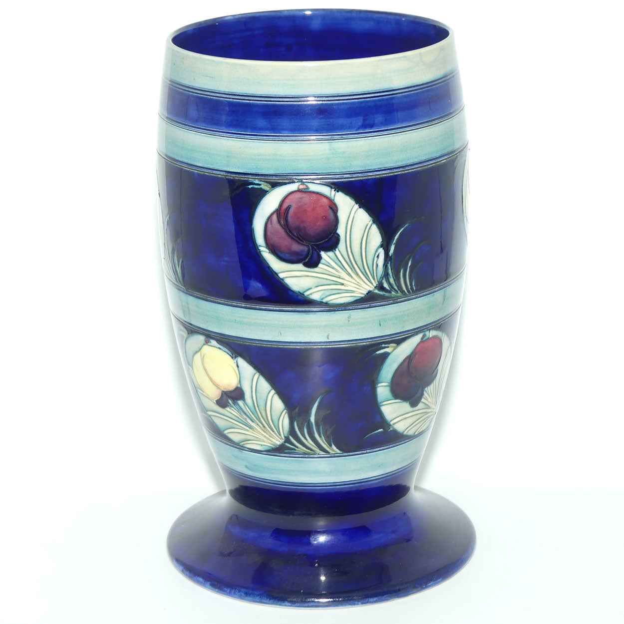 William Moorcroft Banded Wisteria with Peacock Feather | shape 303/10 large vase