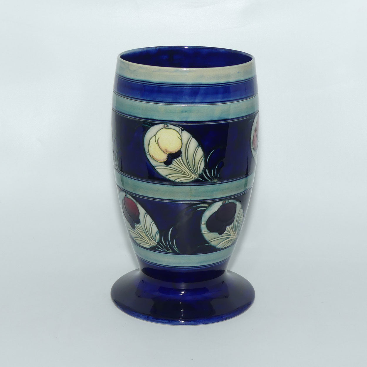 William Moorcroft Banded Wisteria with Peacock Feather 303/10 large vase