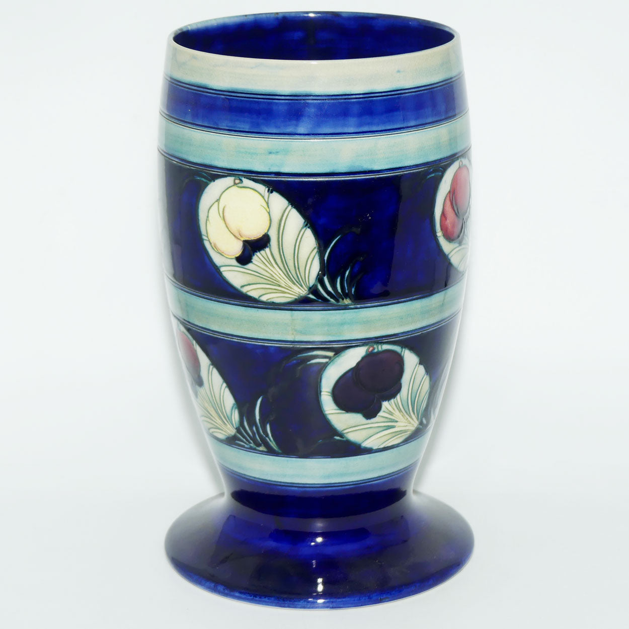 William Moorcroft Banded Wisteria with Peacock Feather | shape 303/10 large vase