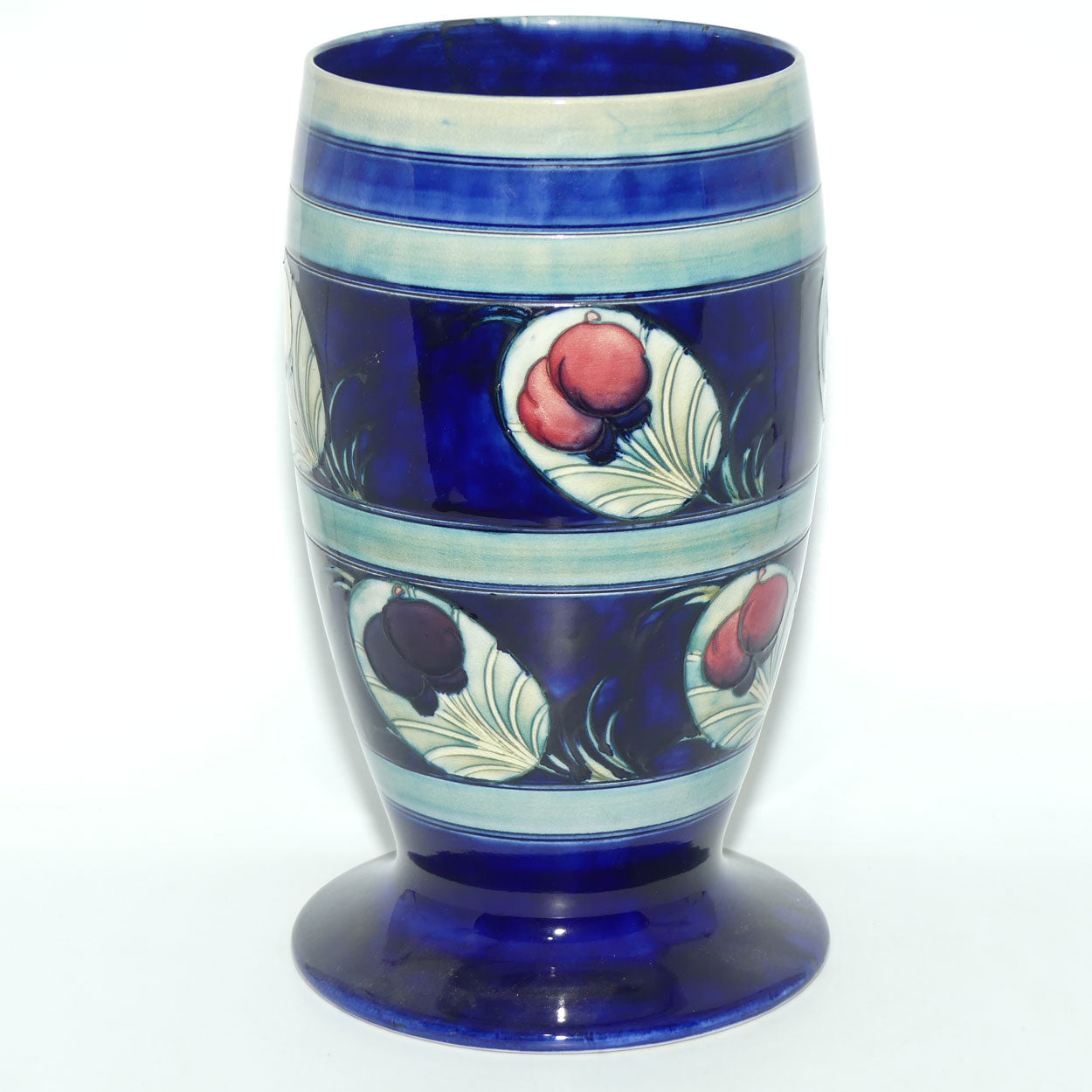 William Moorcroft Banded Wisteria with Peacock Feather | shape 303/10 large vase