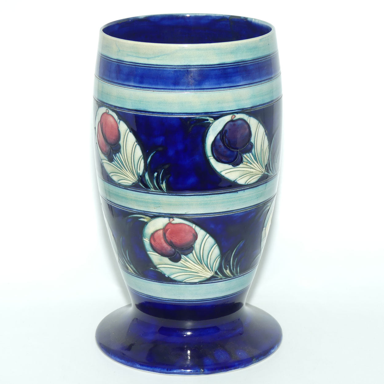 William Moorcroft Banded Wisteria with Peacock Feather | shape 303/10 large vase