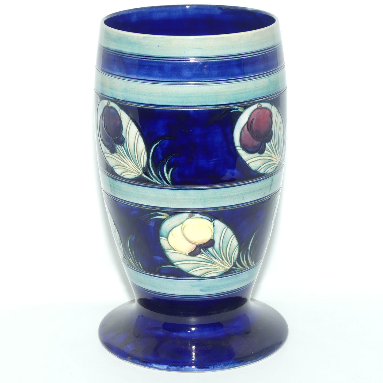 William Moorcroft Banded Wisteria with Peacock Feather | shape 303/10 large vase