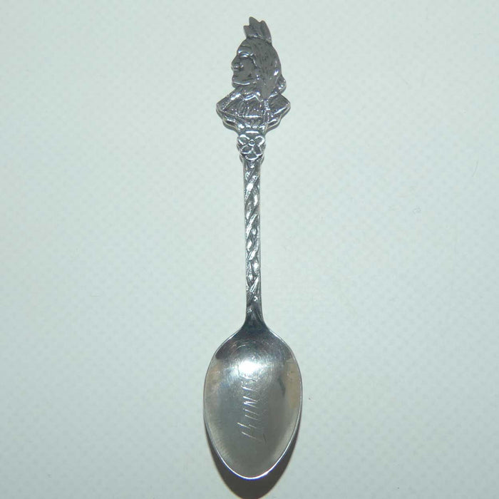 Sterling Silver Souvenir tea spoon | BANFF | Indian Chief motif