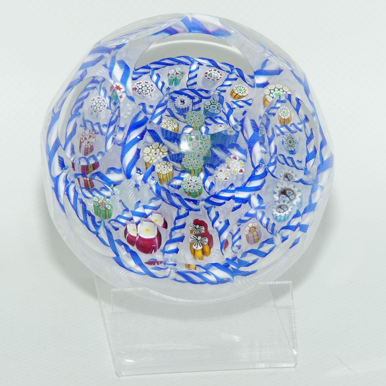 John Deacons Scotland Facetted Magnum Barbers Pole paperweight