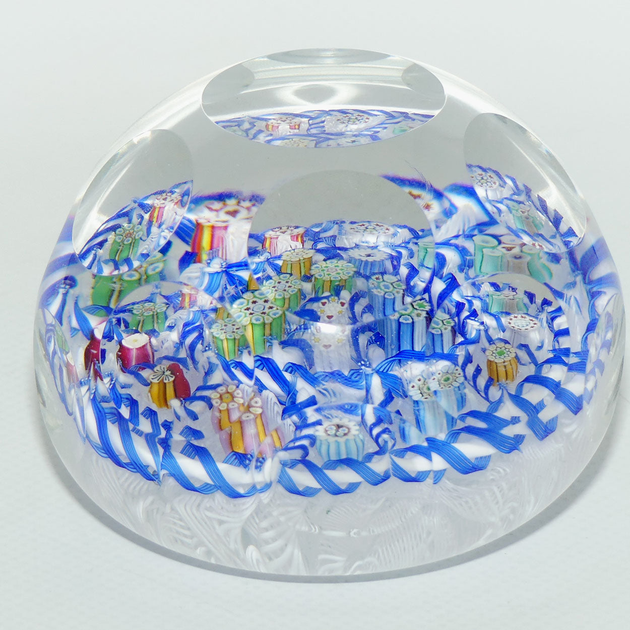 John Deacons Scotland Facetted Magnum Barbers Pole paperweight