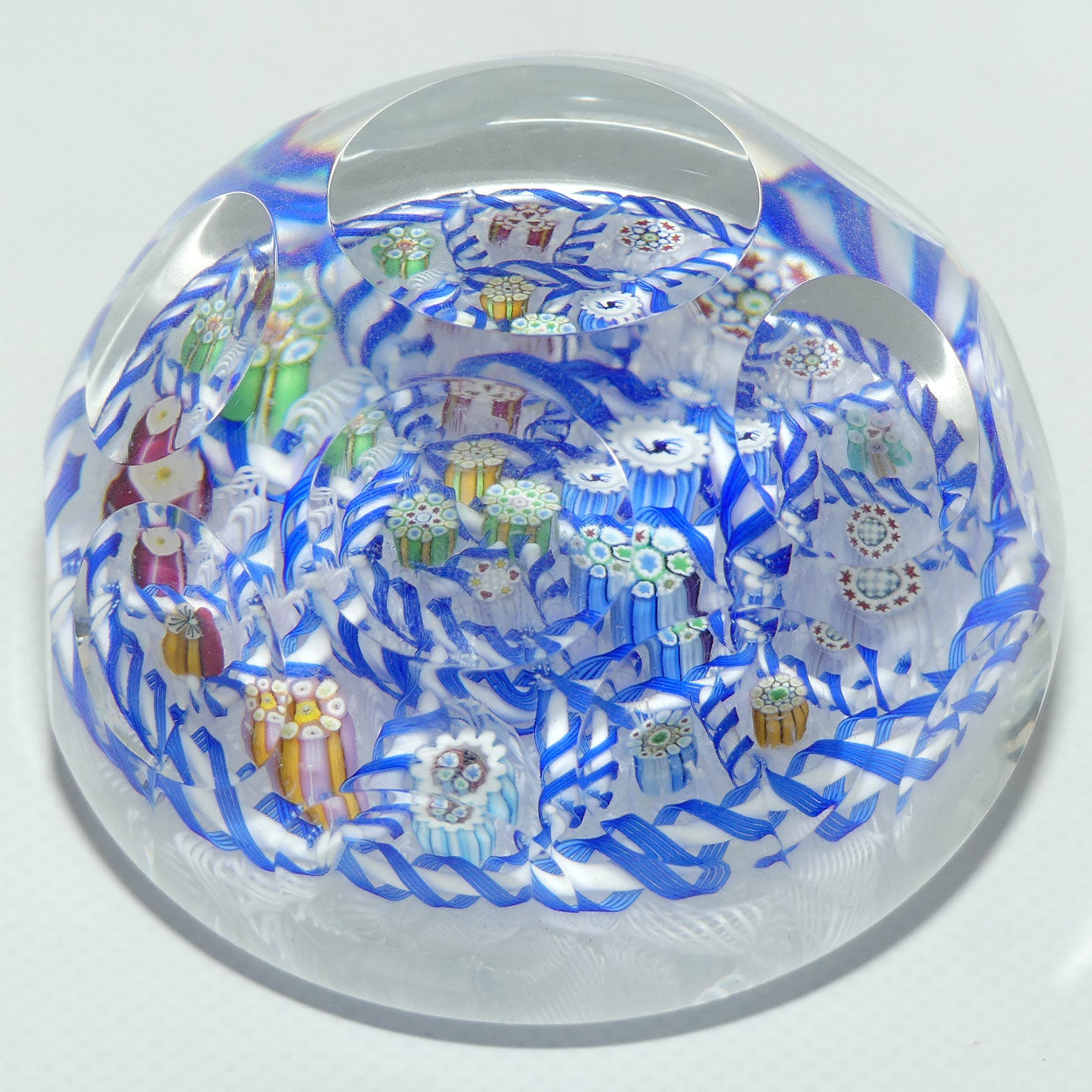 John Deacons Scotland Facetted Magnum Barbers Pole paperweight