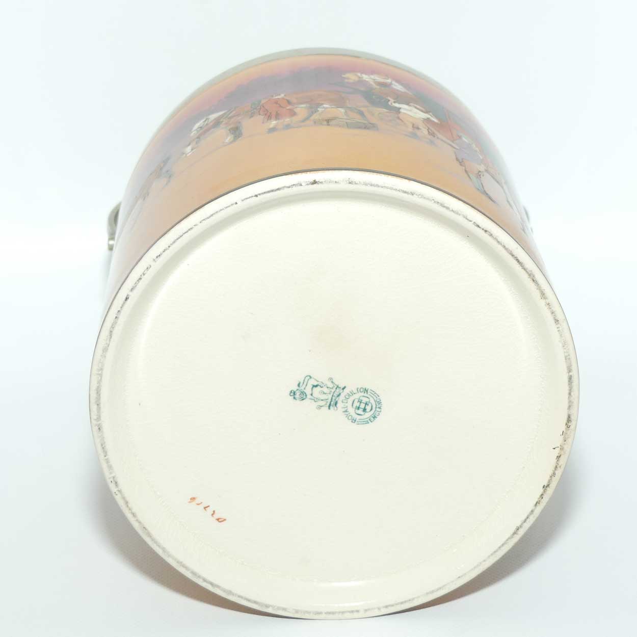 Royal Doulton Autumn | Red Sky Coaching Days biscuit barrel | EP lid | #1
