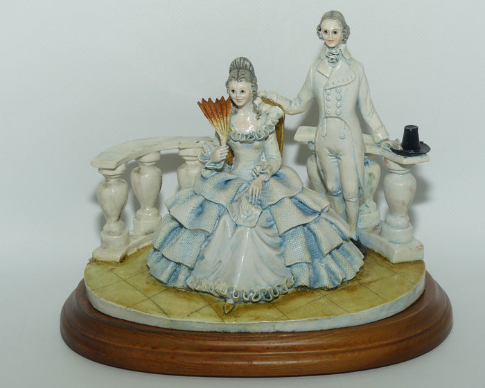 Casabianca ADL Italy CapoDimonte figure of Victorian couple on wooden base