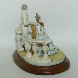 Casabianca ADL Italy CapoDimonte figure of Victorian couple on wooden base