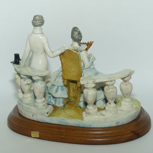 Casabianca ADL Italy CapoDimonte figure of Victorian couple on wooden base