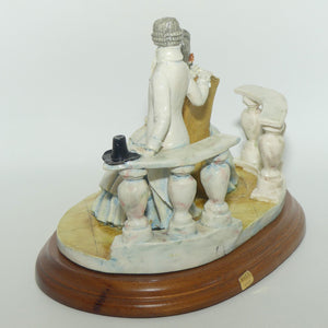 Casabianca ADL Italy CapoDimonte figure of Victorian couple on wooden base