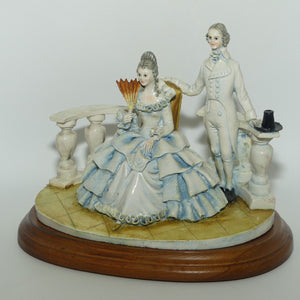 Casabianca ADL Italy CapoDimonte figure of Victorian couple on wooden base