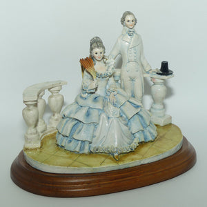 Casabianca ADL Italy CapoDimonte figure of Victorian couple on wooden base