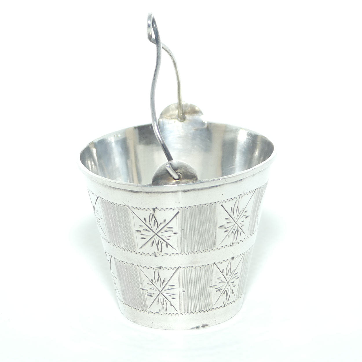 Russian Silver 84 Zolotnik Bucket form Tea Strainer | c.1881 - 1896 Kostroma mark