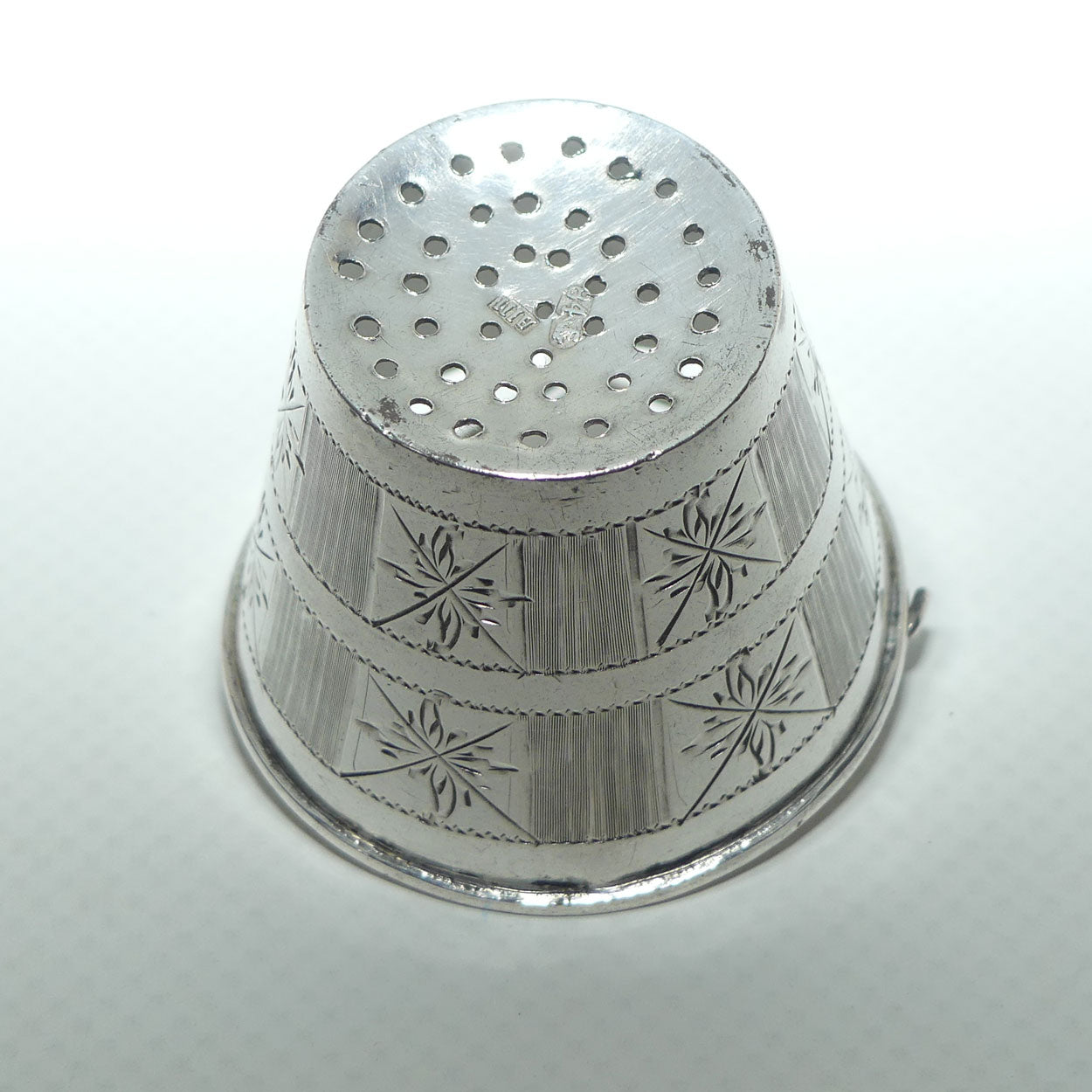 Russian Silver 84 Zolotnik Bucket form Tea Strainer | c.1881 - 1896 Kostroma mark