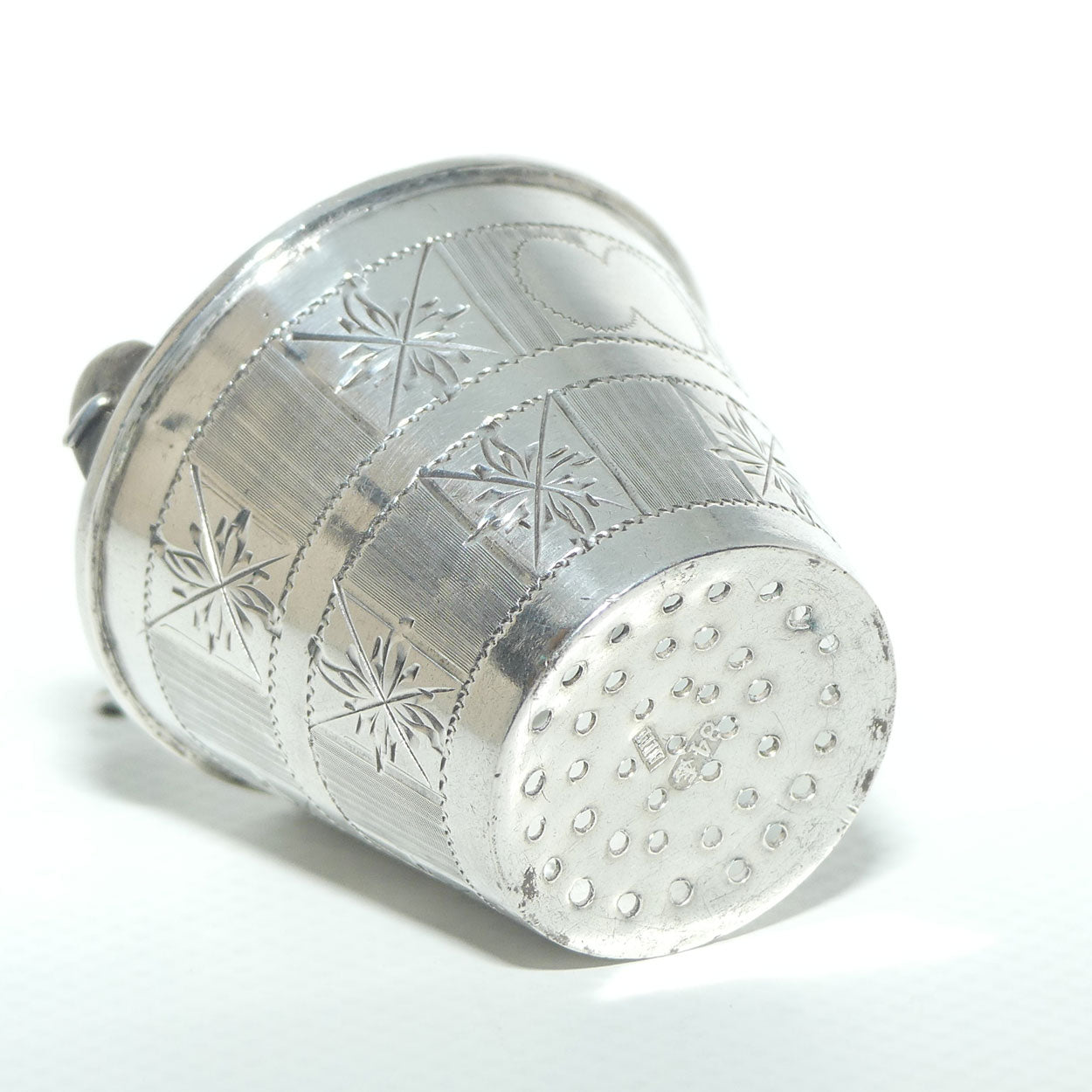 Russian Silver 84 Zolotnik Bucket form Tea Strainer | c.1881 - 1896 Kostroma mark