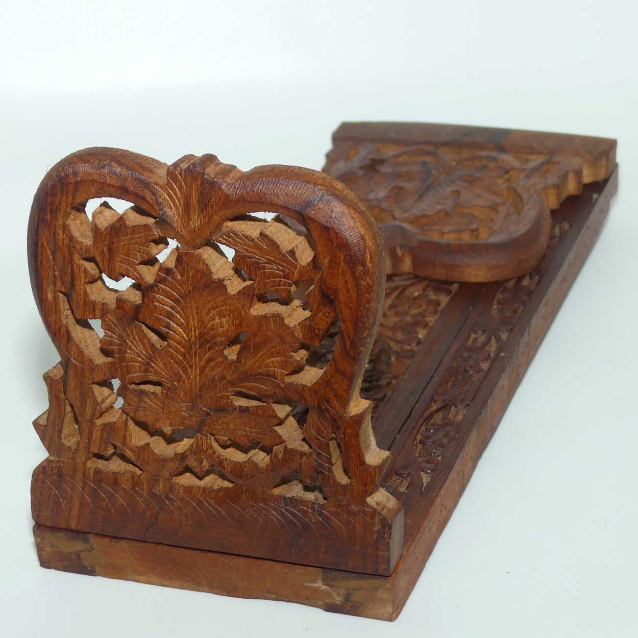 Batik Carved Teak Leaf and Floral motif expanding book slide