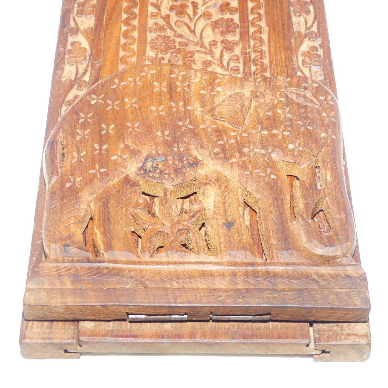 Batik Carved Teak Elephant motif expanding book slide