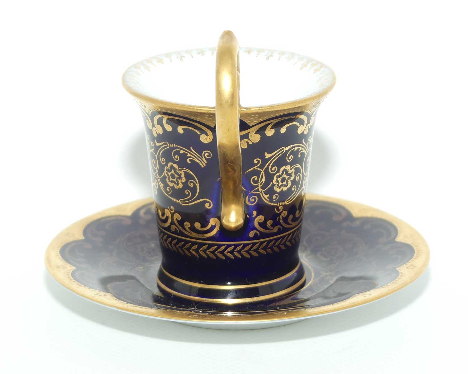 Superb Bavarian Gilt Decorated demi tasse cup and saucer | Grecian scene