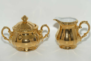 Bareatner Bavaria Gilt milk jug and lidded sugar bowl