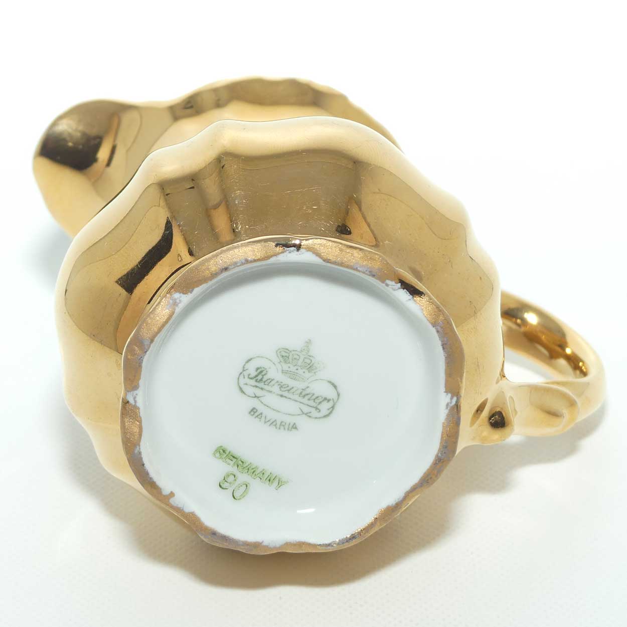 Bareatner Bavaria Gilt milk jug and lidded sugar bowl