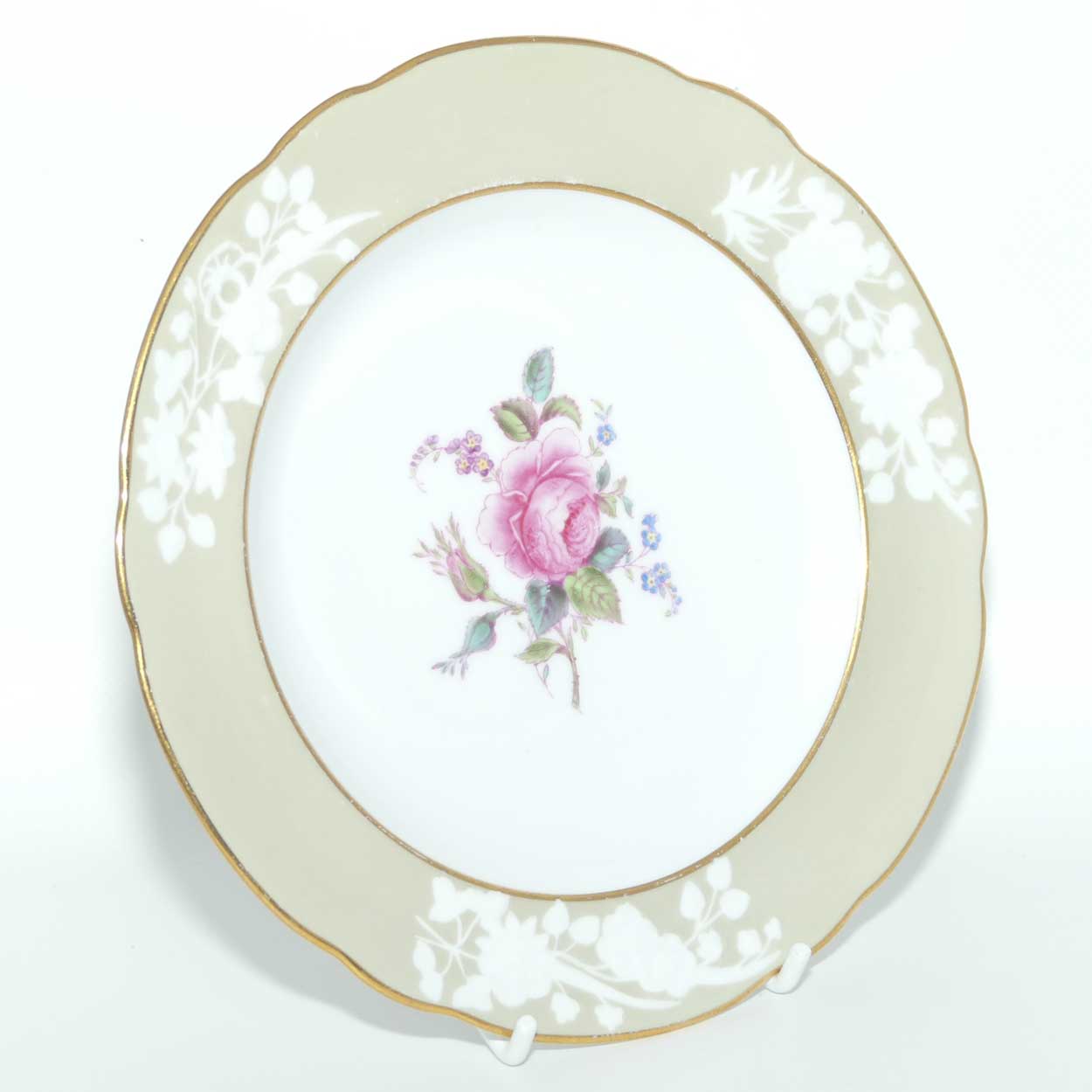 Spode Copeland Floral trio with Beige border and Embossed decor