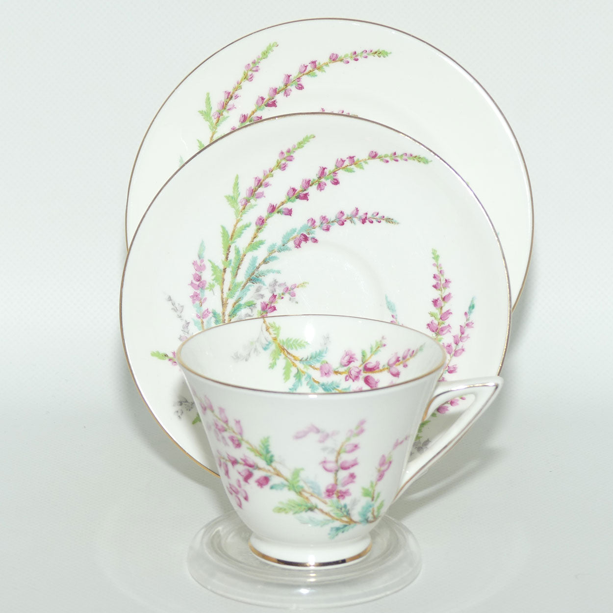 Royal Doulton Bell Heather pattern | tea trio