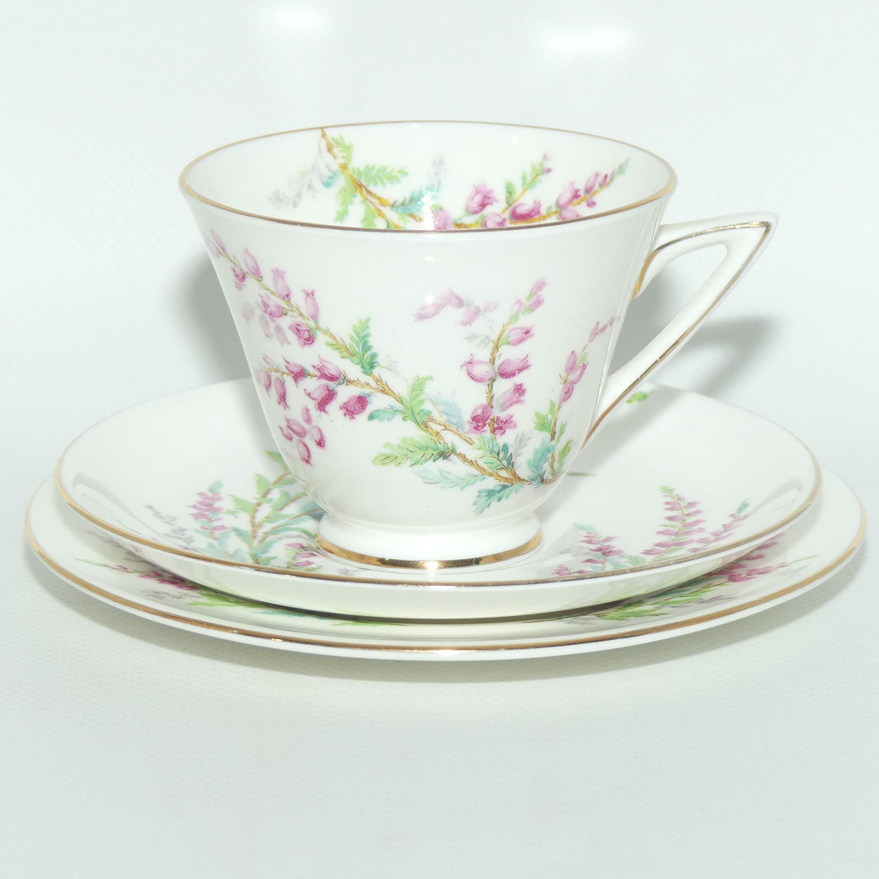 Royal Doulton Bell Heather pattern | tea trio