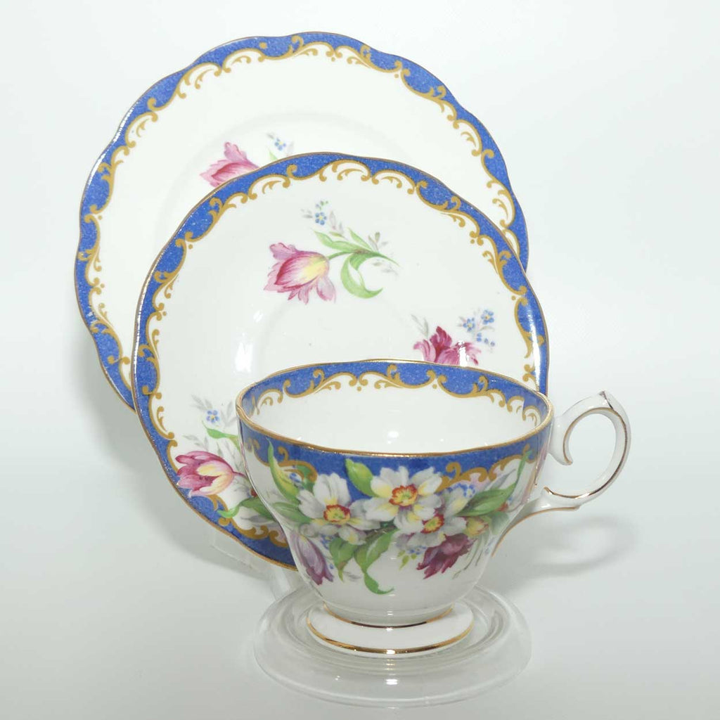 Bell China Narcissus pattern tea trio