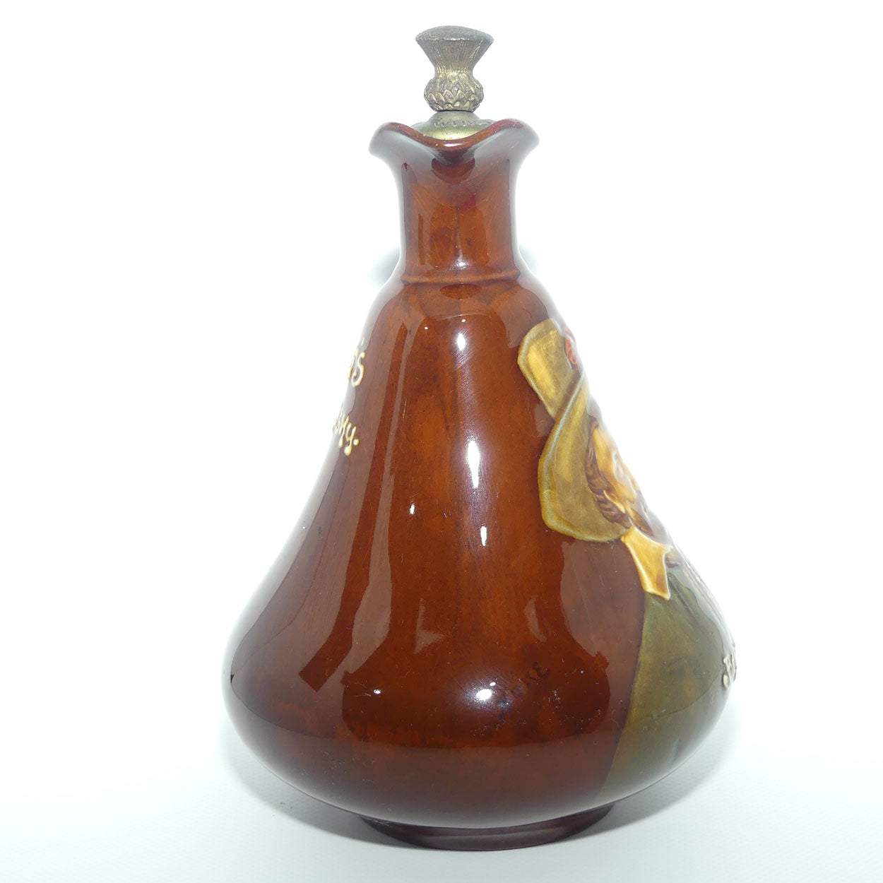 Royal Doulton Kingsware DEWARS flask Ben Jonson + stopper