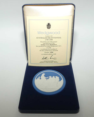 Wedgwood 1788 - 1988 Australian BiCentennial Sydney Cove Medallion | Ltd Ed #230/500 | box and Cert