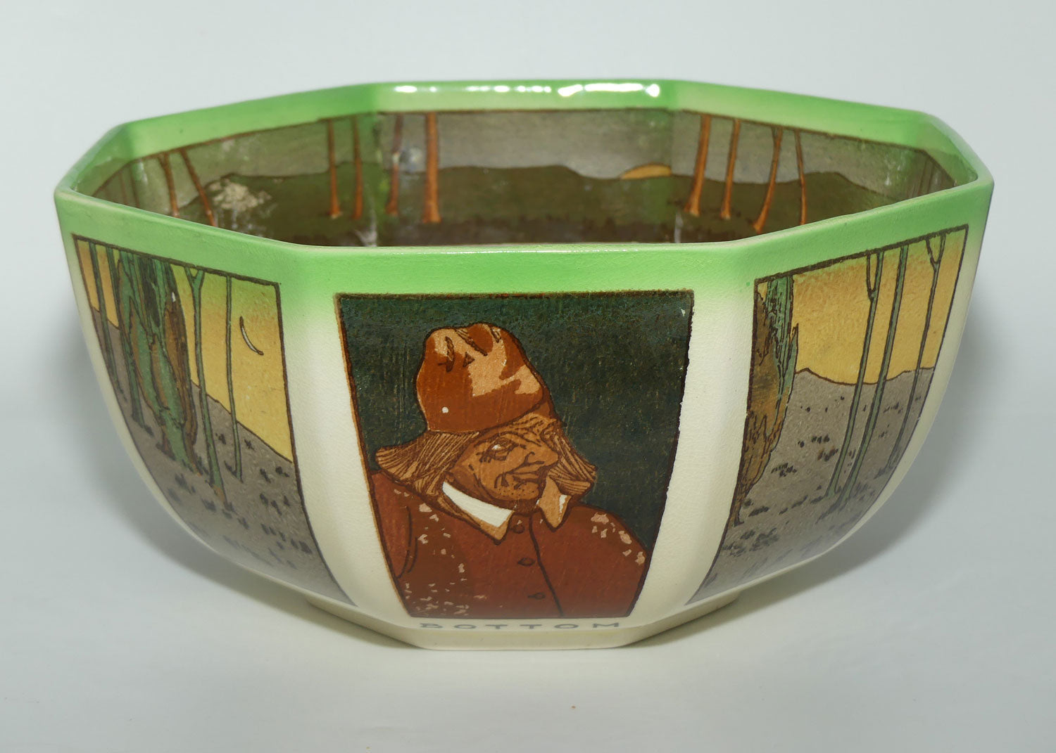 Royal Doulton Midsummer Night's Dream series large octagonal bowl | Bottom | Snout