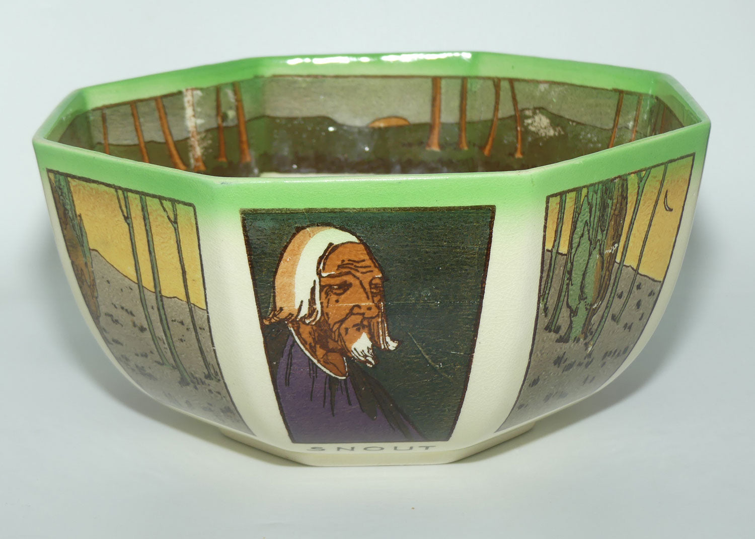 Royal Doulton Midsummer Night's Dream series large octagonal bowl | Bottom | Snout
