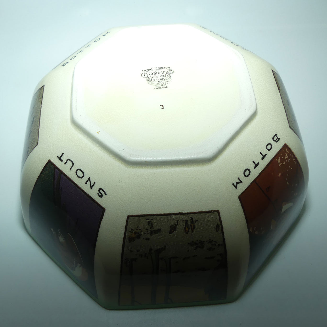 Royal Doulton Midsummer Night's Dream series large octagonal bowl | Bottom | Snout