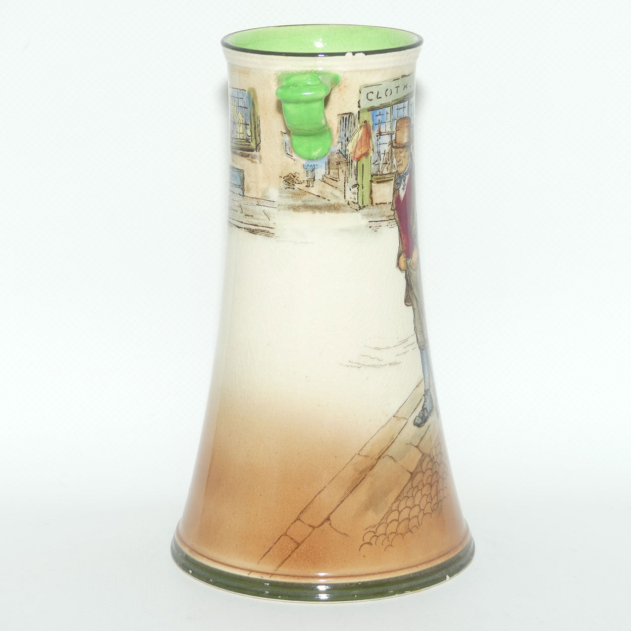 Royal Doulton Dickensware twin handle vase | Bill Sykes | early version