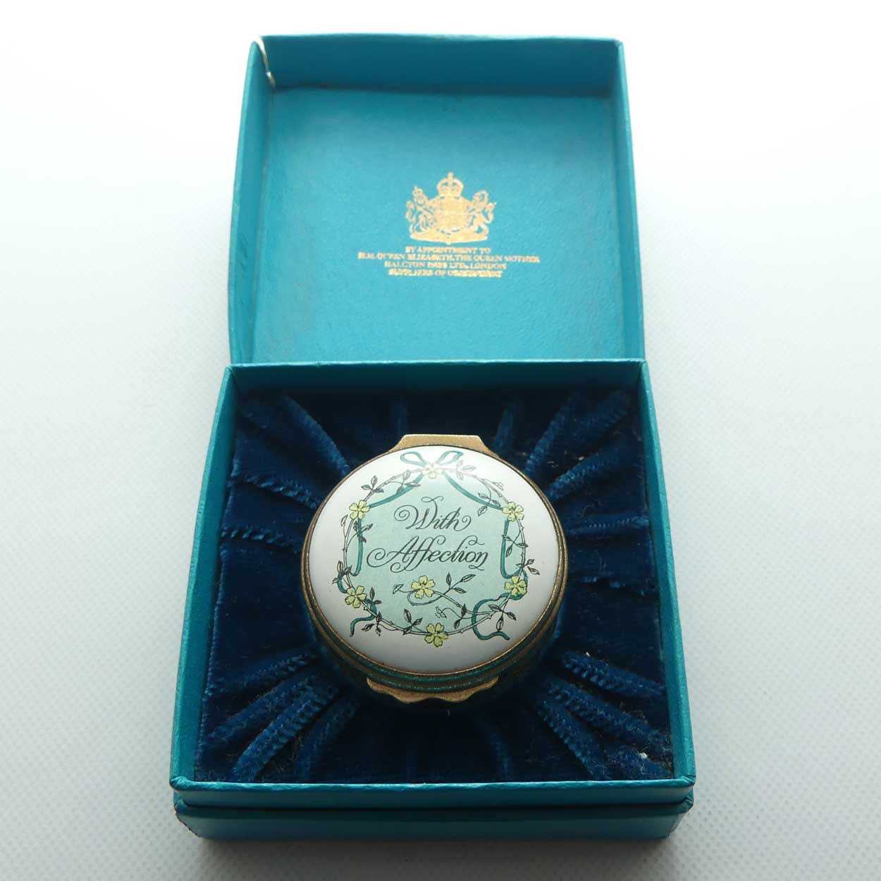 Bilston and Battersea | enamel trinket box | With Affection