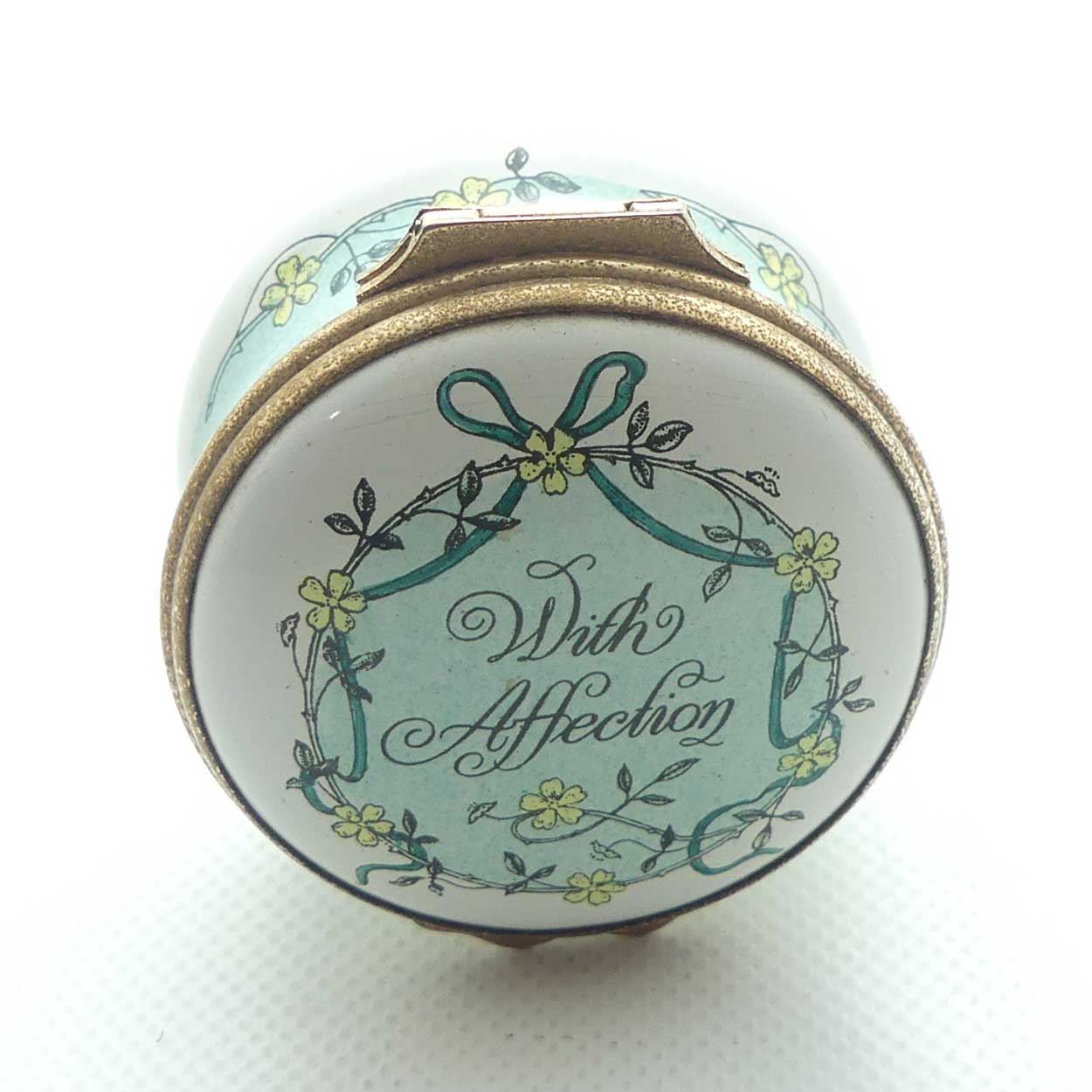 Bilston and Battersea | enamel trinket box | With Affection