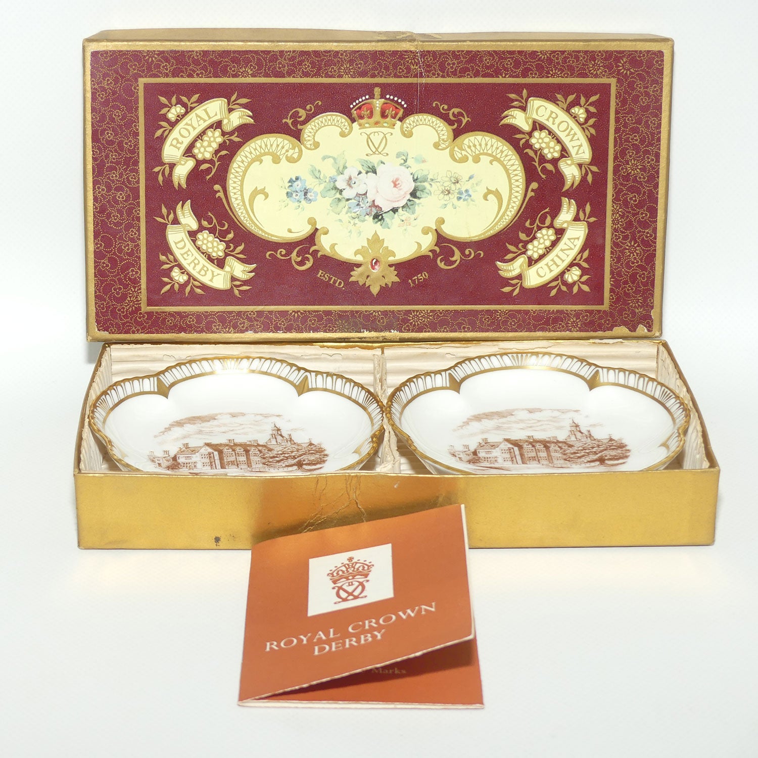 Royal Crown Derby pair of Bilton Grange fluted dishes | boxed