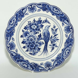 Handwerk Delft Holland Blue and White Floral scene with Bird plate | 22.5cm