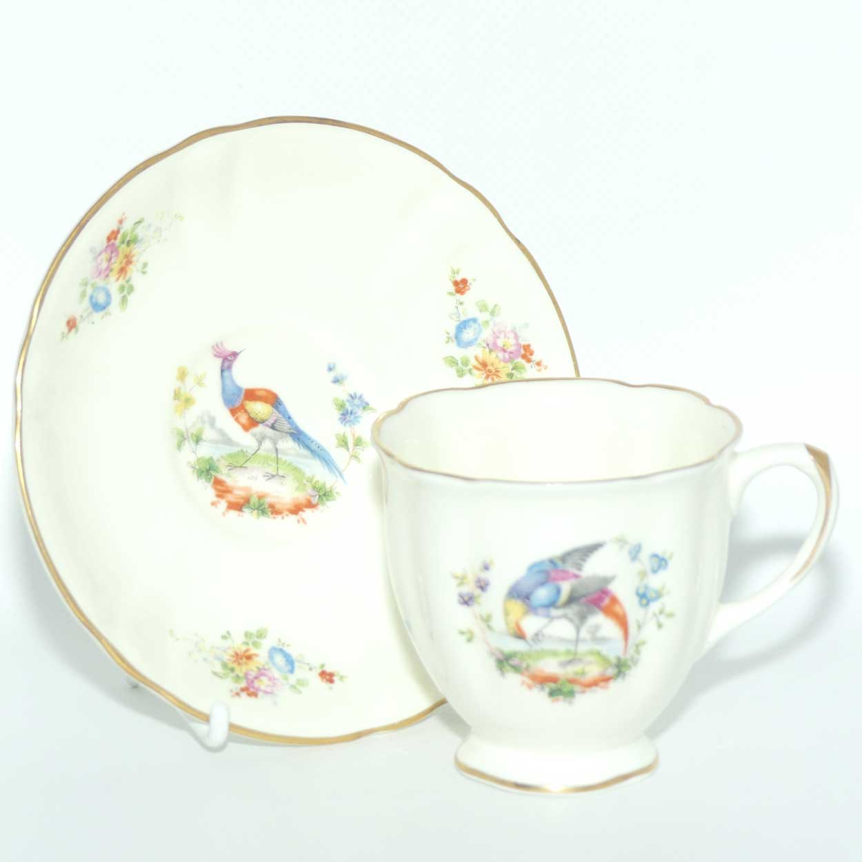 Royal Doulton Birds and Flowers demi tasse duo H2392